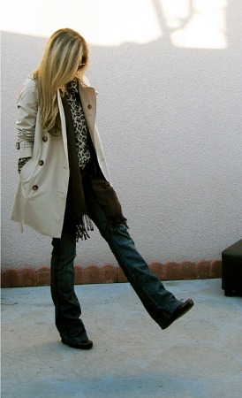 Open trenchcoat outfit