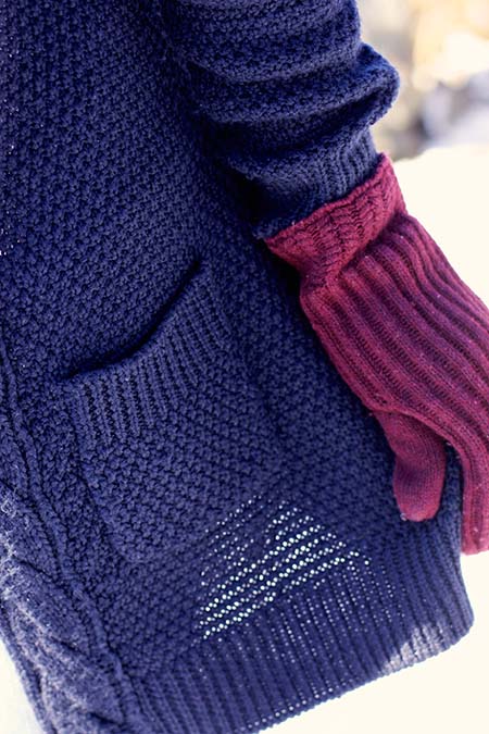 apres wrap sweater closeup