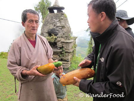 Farmer with Cucumbers in Bhutan