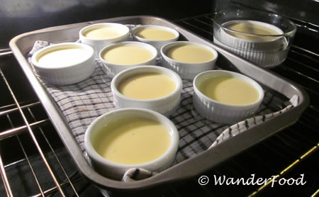 Creme Brulee in oven