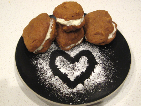 Valentine whoopie pies