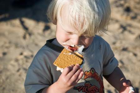 Child with S'more