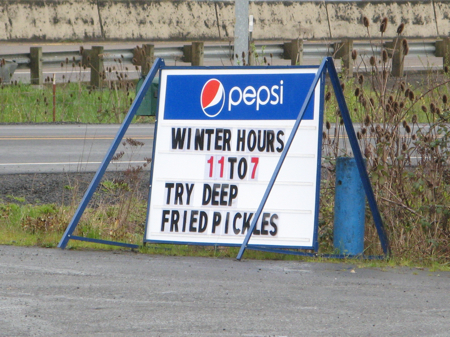 Deep fried pickles at K&R Drive Inn, Oregon