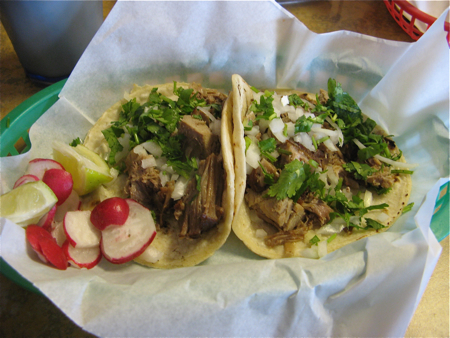 Carnitas tacos at Rosticeria y Cocina El Paisano, Seattle