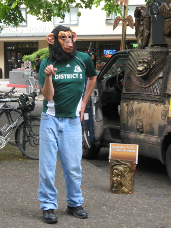 Rapping gorilla, Portland Saturday Farmers Market, Portland, OR