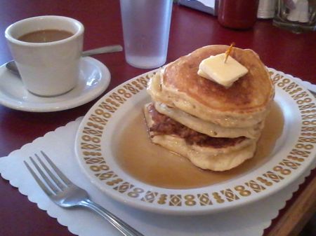 Pulled pork pancakes, Red Wagon Restaurant, Vancouver, BC