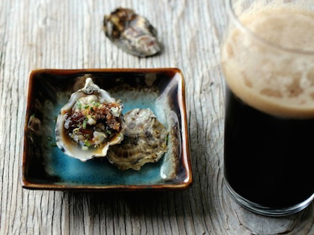Stout Granita with Raw Oysters