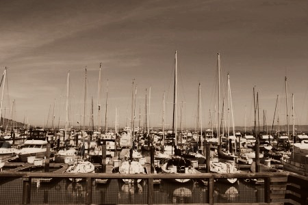 Fisherman's Wharf pier Sepia