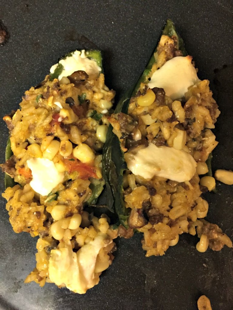 Stuffed poblano peppers