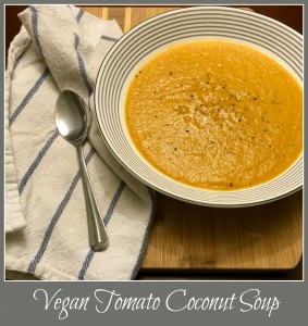 Vegan tomato coconut soup