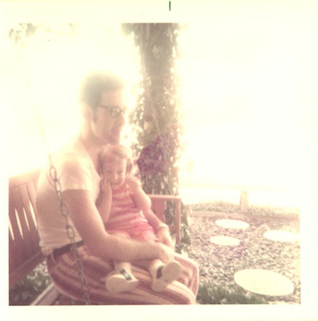 rachel and her dad on the backporch 1974