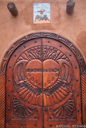 El Santuario de Chimayó wooden carved doors  santa fe new mexico rancho de chimayo
