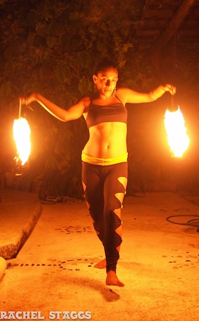 lolo lorena isla mujeres restaurant fire dancer