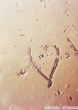 lake michigan beach heart