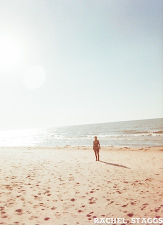 rachel on beach lake michigan