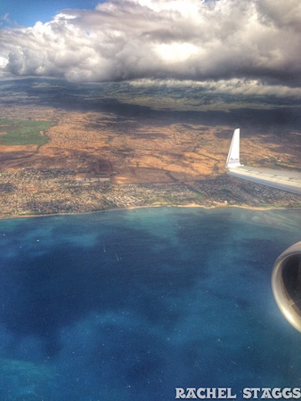 maui from the airplane
