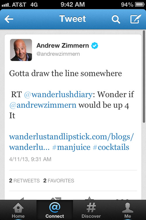 Andrew Zimmern answers sperm question