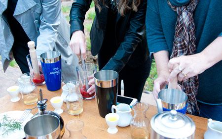 Muddling strawberries