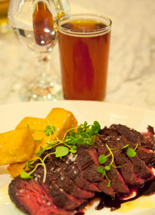 steak and beer at Public House