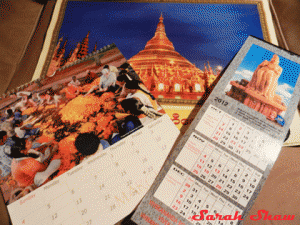 Calendar Souvenirs from India and Myanmar