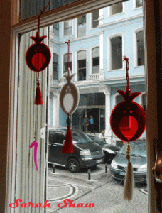 Pomegranate window decorations