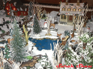 Christmas Country Home in miniature