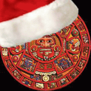Mayan Calendar with Santa Hat