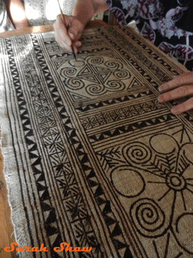 Adding snail and fern panels to the Hmong batik design