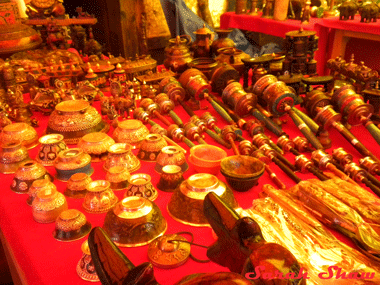 Buddhist practice items for sale in Bumthang