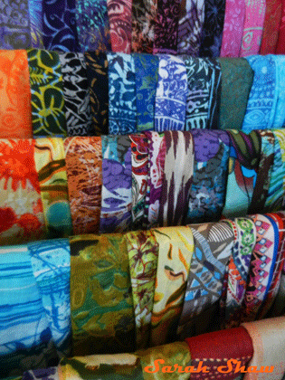 Colorful sarongs on displat at Azul Profundo