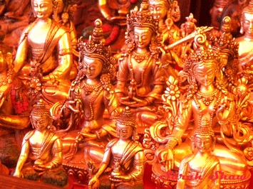 Tara and the Medicine Buddha statues