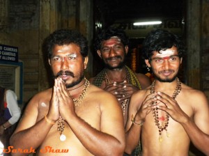 Pilgrims at a temple in southern India