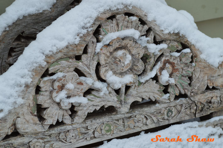 Vintage Indian wood lawn chairs