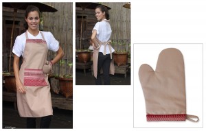 Thai Apron and oven mitt set