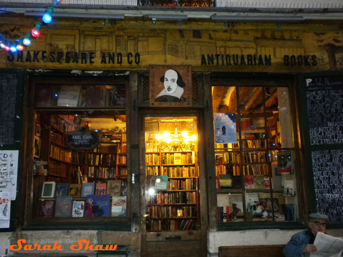 Outside Shakespeare and Company in Paris