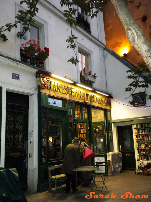 Exterior of Shakespeare and Company Bookstore in Paris