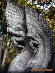 Nagas guard the path to a temple in Thailand