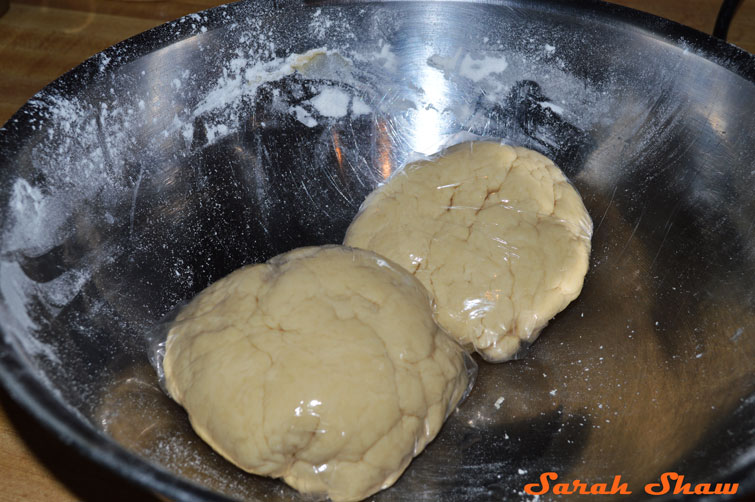 Pastry dough resting for the Gazelles' Horns Cookies from Morocco