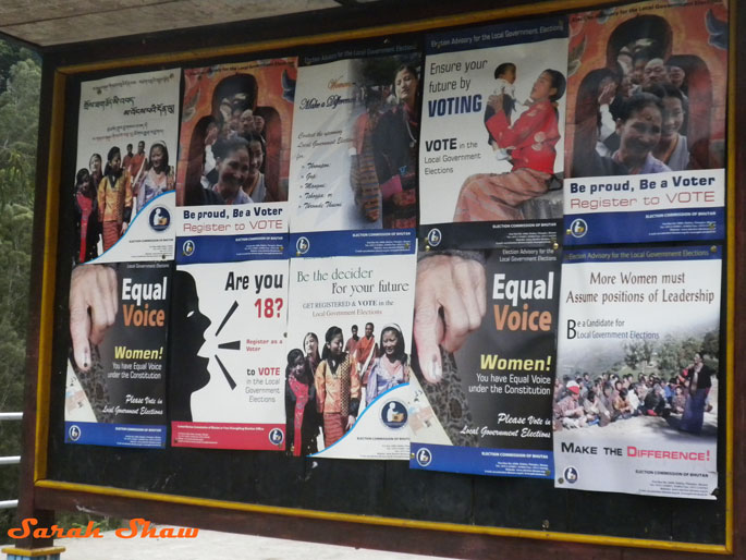 Women's Voter Education Posters in Trashigang, Bhutan