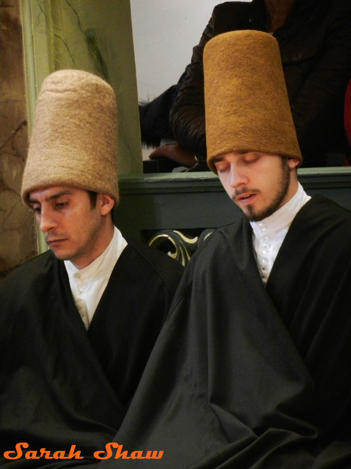 Dervishes mediate before the Sema Ceremony, Istanbul, Turkey