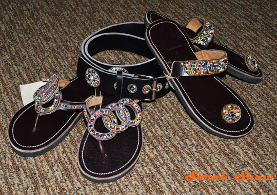 Tanzanian Beaded Sandals and Belt from Shining A Light