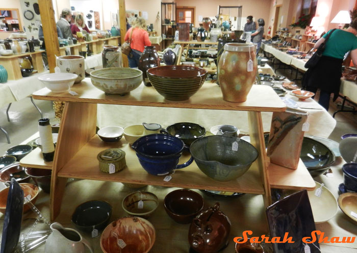 Hundreds of pottery pieces for sale at the Greater Lansing Potters Guild sale