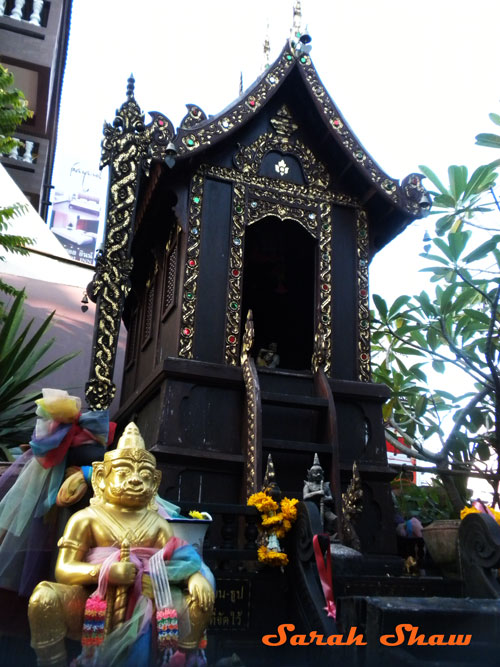 Spirit House outside a temple in Chiang Mai, Thailand