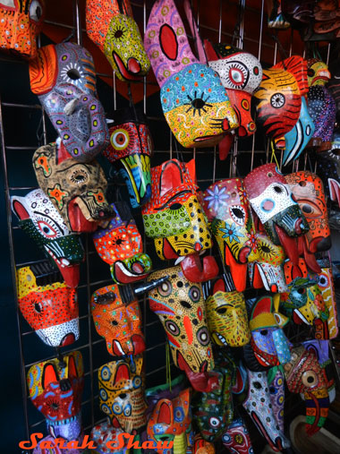 Masks for sale at a market in Granada, Nicaragua