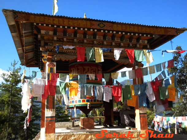 Prayer wheel near Tigers Nest