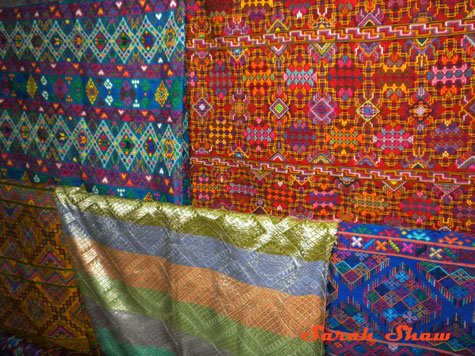 Woven silks at Kelzang Weaving Centre, Thimphu, Bhutan