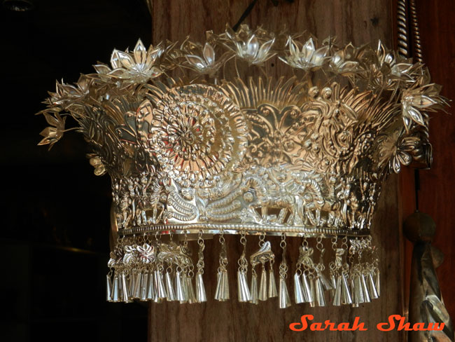 Silver headdress Hmong Luang Prabang Laos