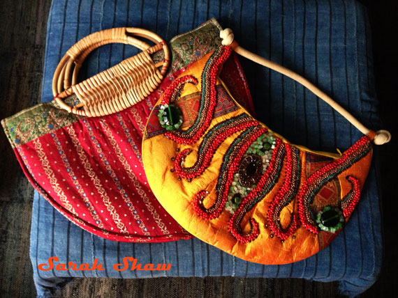 Beaded silk purses 