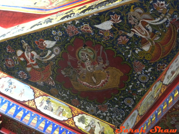 Elaborate corner of ceiling mural