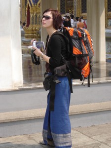 Woman backpacker